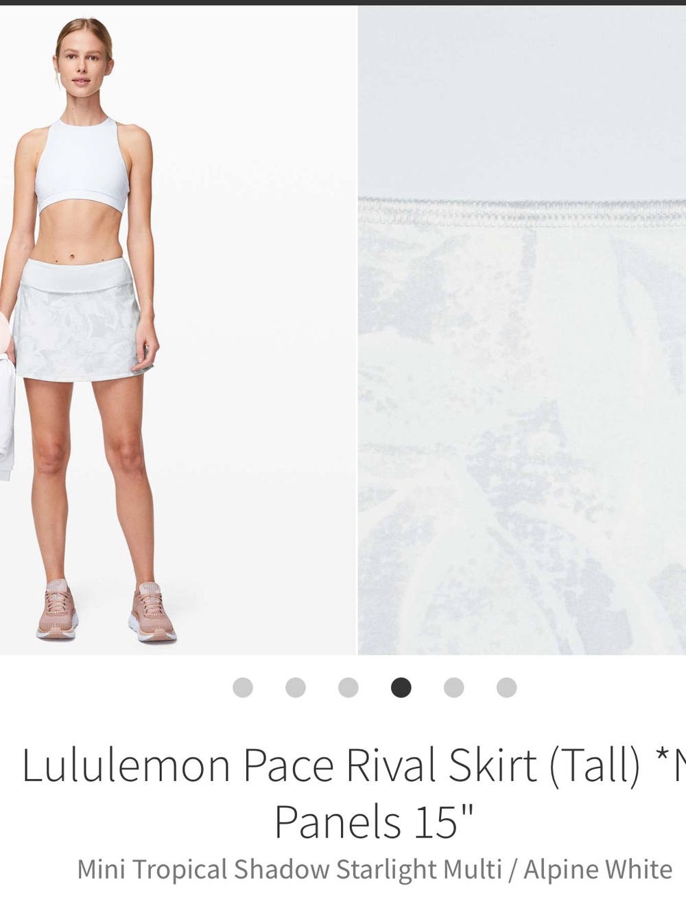 lululemon PACE RIVAL SKORT Mini Tropical Shadow MULTI/Alpine White